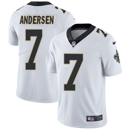 Nike Saints #7 Morten Andersen White Men's Stitched NFL Vapor Untouchable Limited Jersey